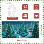 Christmas Maze with Trees Garage Door Banner 7x16FT, Winter Wonderland Holiday Scene, Outdoor Xmas Decoration for Garage Doors, Large Garage Cover for Christma - Image 4