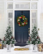 3ft Prelit Snow Flocked Christmas Tree with Light Up White Snowman Box Base - Image 5