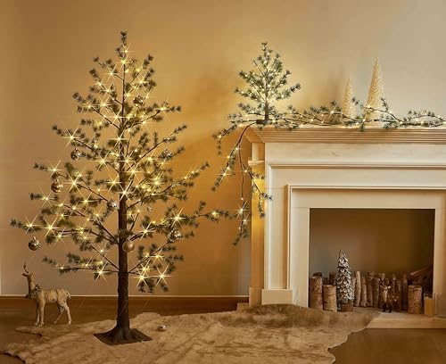 Birchlitland Lighted Pine Garland Battery Operated with Timer 6FT 48 LED Fairy Lights, Christmas Garland with Lights Wall Patio Wedding and Holiday Decor - Image 6