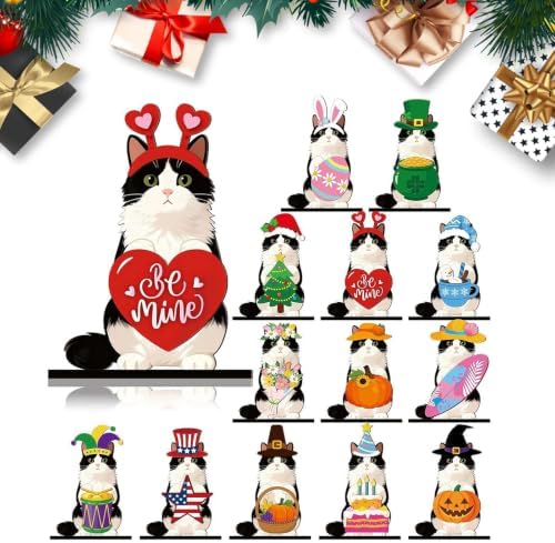 Holiday Wooden Animal Decor Magnetic Interchangeable Figurine (N) - Image 2