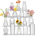 Glass Bud Vases in Bulk Small Mini Clear Vase for Flowers 17pc by PXDSDXJJWEDDING%EF%BC%86HOMEDECOR