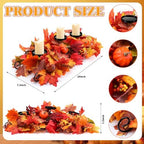 Yunlly Fall Candleholder Centerpiece Maple Leaf Pumpkin Table,Bright Style - Image 3