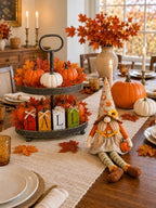 Fall Decor Tiered Tray Set of 65, Rustic Farmhouse Centerpieces for Tables - Image 3