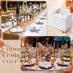 Preboun 24 Pcs White Cloth Napkins 19"x19" with Napkin Rings - Image 6