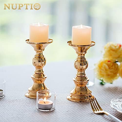 NUPTIO Gold Candle Holder for Pillars: Candle Stands for 2 inches Candles - Image 4