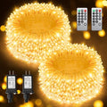 Warm White Christmas Lights Outdoor Total 710FT 1800 LED , 2 Packs 900 LED Outdoor String Waterproof, Timer & Memory, 8 Modes Dimmable Plug in Fairy for Outside Tree Holiday Party Wedding Decor by JIXXULVU