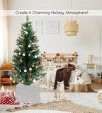 21in Christmas Tree Collars for Artificial Trees, Pencil Tree Collar for Slim Trees, Boho Rustic Holiday Decor Xmas Tree Ring, Basket Base Cover, Christmas Tree Guard for Cats - Image 4