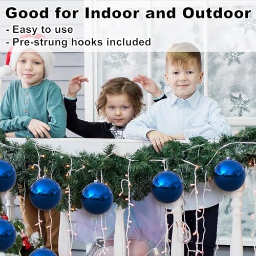 Royal Blue 6.0" Extra Large Christmas Balls - Christmas Tree Decoration Ornaments Shatterproof Hanging Shiny Balls for Birthday Holiday Wedding Decorations Set of 2pcs - Image 5