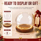 Funtery 2 Pcs 6 Inch Christmas Glass Display Dome Cloche Glass Globe - Image 2