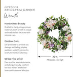 Balsam Hill Outdoor Enchanted Garden Spring & Summer Wreath - 30" Premium UV-Protected Green Wreath for Front Door, Patio, Garden & Al Fresco Spaces - Image 3