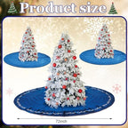 HyDren 72 Inch Velvet Christmas Blue Tree Skirt (Classical Style) - Image 3