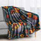 Thanksgiving Blanket, Fall Turkey Fleece Throw Blanket Queen Size for Couch Bed Sofa, Autumn Leaves Blankets and Throws, Decor & Gifts, Super Soft Plush Flannel Blanket, 90x90 - Image 2