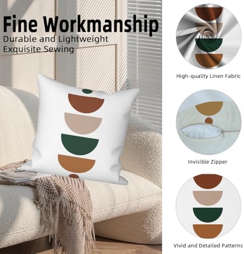 Bohemian Abstract Throw Pillow Covers 26"x26" Set of 4, Boho Minimalist Geometric Leaves Cushion Cover for Sofa Chair Couch Bed Office Garden Patio Farmhouse Indoor Outdoor Decorative - Image 2