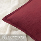 MIULEE Decorative Linen Pillow Covers 26x26 Inch Christmas Burgundy Red - Image 2
