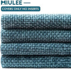 MIULEE Soft Decorative Chenille Pillow Covers Smoke Blue 20x20 Pack of 4 - Image 6