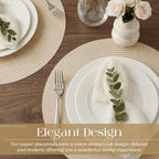 Geosar 120 Pcs Disposable Paper Placemats Round Paper Placemat, Beige - Image 4