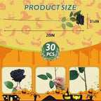 30 PCS Fake Black Roses, Artificial Flowers Bulk, Realistic Silk Faux Roses - Image 2