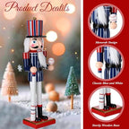Blosssound 15" Christmas Baseball Nutcracker Wooden Sports Decor,Baseball A - Image 3