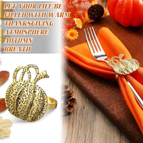 Willbond 32 Pcs Fall Thanksgiving Napkin Rings Napkins Set, Holiday Decor - Image 4
