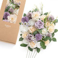 Ling's moment Fake Flowers Box, Lavender & Cream Deluxe Combo by LingsMoment