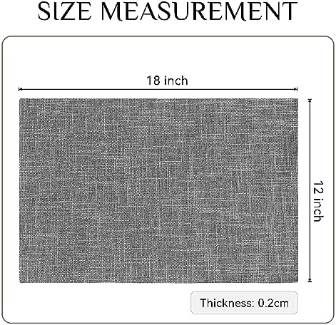 Softalker Faux Linen Cloth Placemats Set of 8-12 x 18 Inch, Light Grey - Image 6
