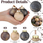 24 Pcs Neutral Christmas Ornament 2.36'' Textured Tree Decor,Copper - Image 3