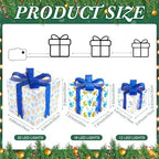 Aurelema Set of 3 Hanukkah Lighted Gift Boxes Remote LED Chanukah Decor - Image 2
