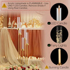 10PCS Gold Floor Candelabra,5 Arms Metal Candle Holder with Acrylic Shade - Image 3