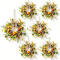 6 PCS Mini Fall Wreaths for Kitchen Cabinets Small Fall Hanging Wreath with Pumpkins Pinecones Berries Eucalyptus Thanksgiving Wreath for Front Door Window Cabinet Farmhouse Decor by Unknown