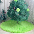 60 Inch Christmas Tree Skirt - Fluffy Faux Fur Black Tree Skirt, Black Plush Xmas Holiday Decor for Parties, Small Round Tree Skirt - Image 3