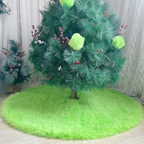 60 Inch Christmas Tree Skirt - Fluffy Faux Fur Black Tree Skirt, Black Plush Xmas Holiday Decor for Parties, Small Round Tree Skirt - Image 3