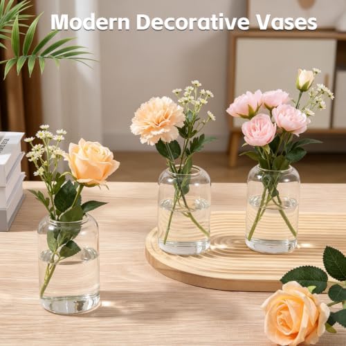 12 Pack Glass Bud Vases for Centerpieces Modern Decorative Vases Clear Small Flower Vase Cylinder Glass Vase for Flowers Mini Candle Vase Clear Table Decor for Wedding Dining Party Home - Image 5