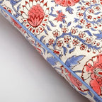 Ridhi Block Print Flamingo Pink Pillow Cover 24" x 24" (Pack of 2) Decorative Couch Pillows for Living Room, Farmhouse Chic Boho Cute Outdoor Pillows Covers Gifts for Spring, Mother's Day - Image 2