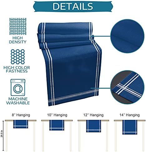 Smile Sunflower Navy Blue Table Runner, Burlap Table Runners 120 inches Long,Farmhouse Style Solid Color Table Runner for Wedding Holiday Party Dinner,Dresser Scarf Decor - Image 7