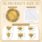 18 Pcs Antique Gold Charger Plate Set, 13 in Plastic Plate Bulk - Image 2