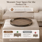 Hanobe Wood Decorative Ottoman Tray for Living Room with Handles, 22" - Image 3