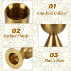 ASelected 12 PCS Gold Taper Candle Holder, 4x4x7cm Gold Candlestick Holders, Iron Small Golden Candle Holders for Table Decor, Wedding Reception, Festive Christmas Mantel Decoration - Image 3
