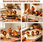 Thanksgiving Decorations Turkey Figurines Set of 3, with Dangling Legs - Image 7