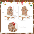 Christmas Stocking Holders for Mantle: Resin Gingerbread Man Stocking Holder Stand Set of 4, Resin Stocking Hangers Decorative Hooks for Xmas Home Decor, Mantle Fireplace Window Accessories - Image 2