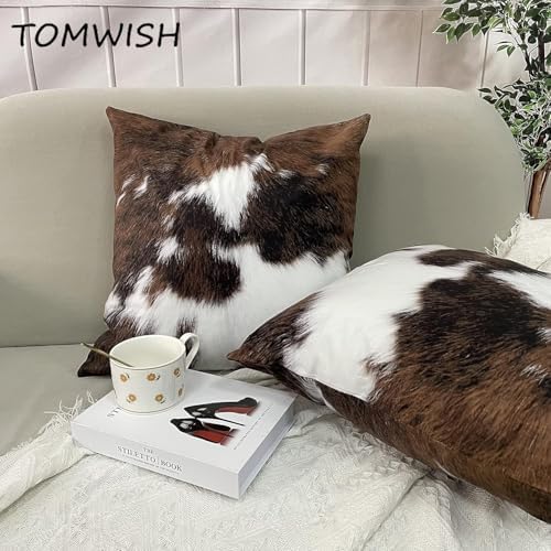 TOMWISH Pack of 2 Christmas Cowhide Printing Western 26x26 Pillow Cover - Image 4