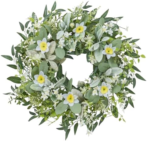 JORNOY 24inch Spring Wreath for Front Door Decor by JORNOY