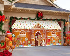 HunnmingRe 16 x 7ft Christmas Garage Door Cover, Gingerbread Man - Image 5