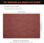 Red Vinyl Placemats Set of 12, Heat Resistant Table Placemats - Image 3