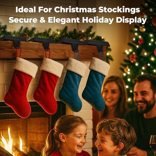 Stocking Holders for Mantle Set of 6, Metal Christmas Stocking Holder, Weighted Stocking Hangers with Non-Slip Protective Pad, Mantle Garland Hanger for TV Stand | Staircase | Dresser - Image 7