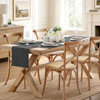 ZeeMart Linen Checked Farmhouse Placemats Set of 6, Charcoal 13x19in - Image 6
