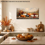 WAXWHELK Pumpkin Fall Canvas Wall Art, Autumn Thanksgiving Harvest Painting Pictures Rustic Farmhouse Artwork for Kitchen Living Room Bedroom Home Decor (16"x32") - Image 3