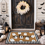 Tinideya 2 Pcs Halloween Door Mat Outdoor Layered Ghost Welcome Mat by Tinideya