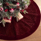 Arrowbash 48 Inch Velvet Christmas Tree Skirt Quilted Tree Skirt, Burgundy by Arrowbash