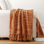 BATTILO Home Rust Orange Throw Blanket for Couch, 50"x60" - Image 5