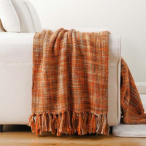 BATTILO Home Rust Orange Throw Blanket for Couch, 50"x60" - Image 5